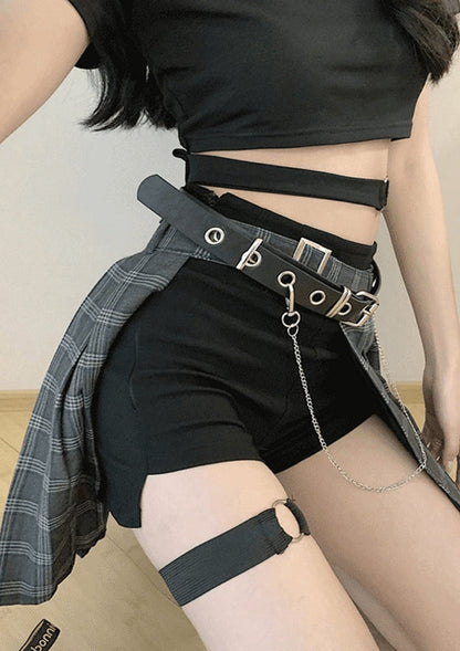 K-POP Plaid Top & Skirt Set 