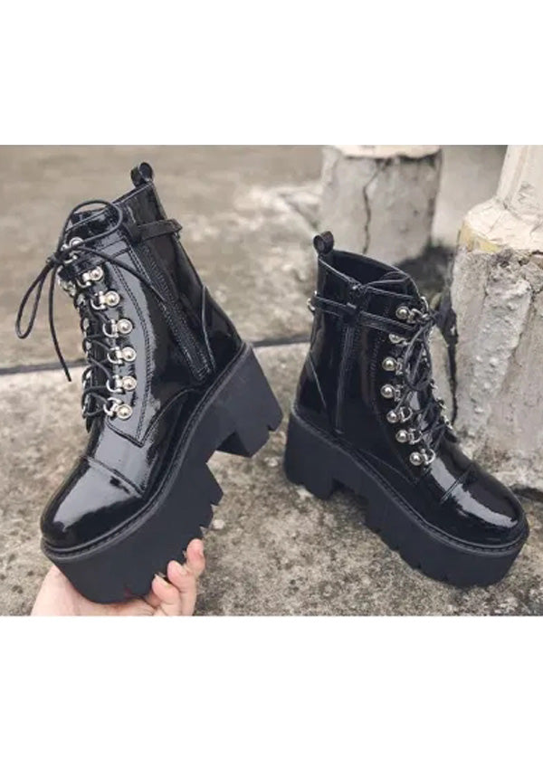 Punk Metal Chains Ankle Boots 