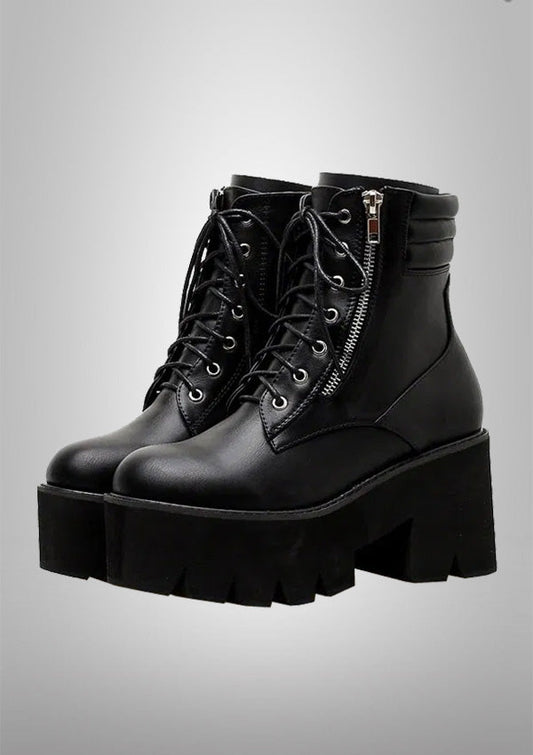 Punk Style High Platform Black Shoes 