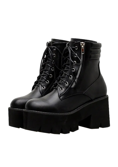 Punk Style High Platform Black Shoes 