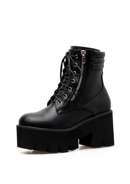 Punk Style High Platform Black Shoes 