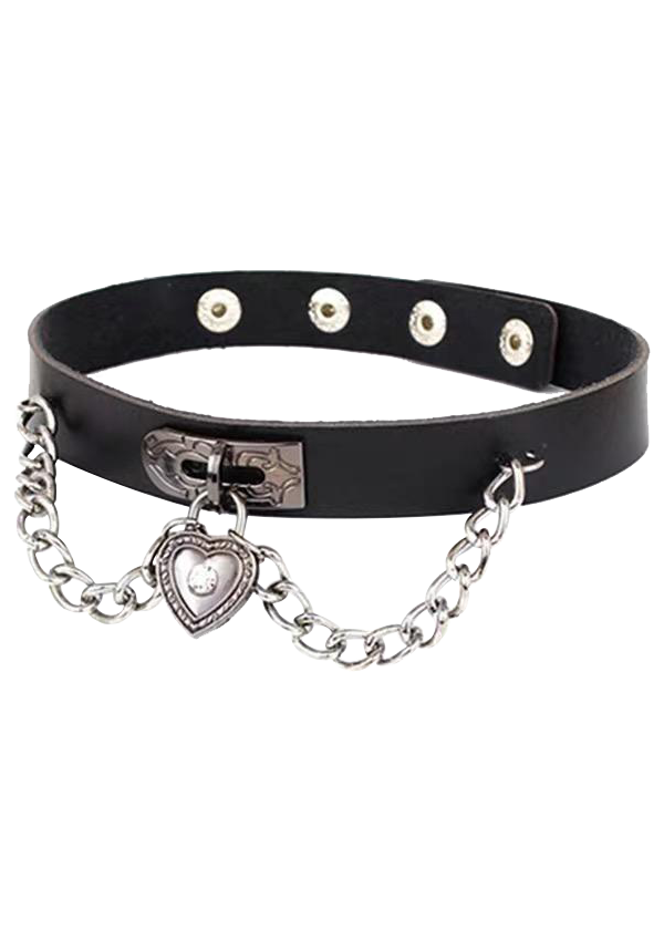 Chained Lock Heart Choker 