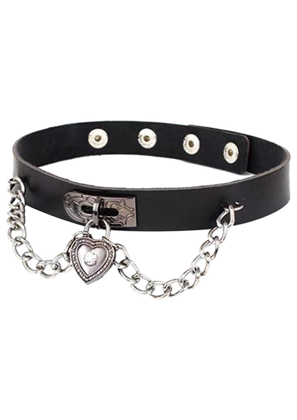 Chained Lock Heart Choker 