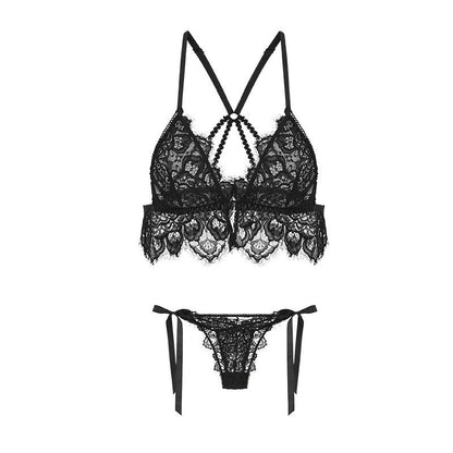 Lace three-point straps temptation bed sexy lingerie set