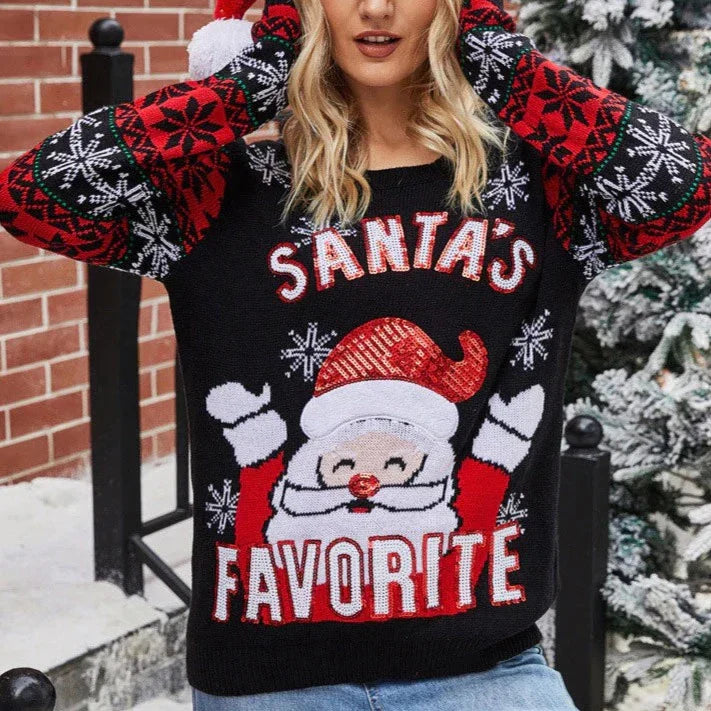 Lilly "SANTA'S FAVORITE" Christmas Sweater 