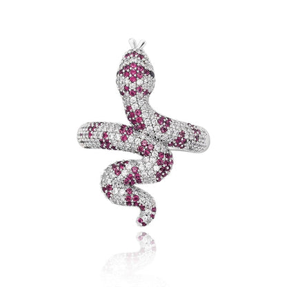 Micro Pave Luxury Snake Iced Out AAA CZ Stone Statement Ring