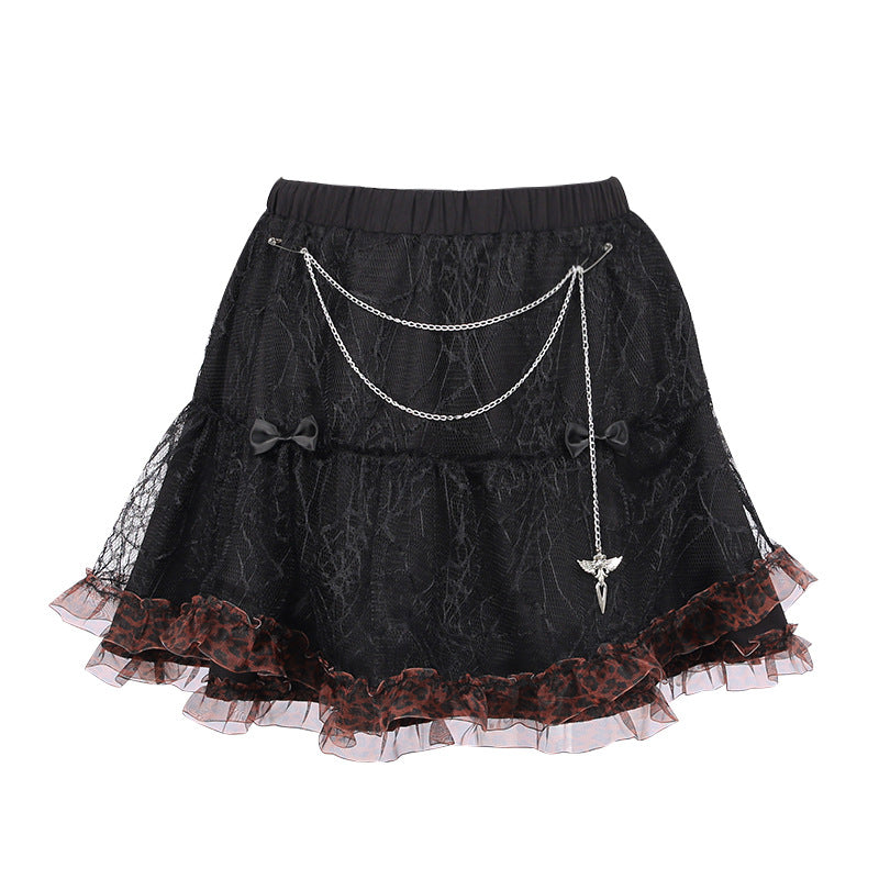 Gothic dark decorative chains bubble tutu skirt