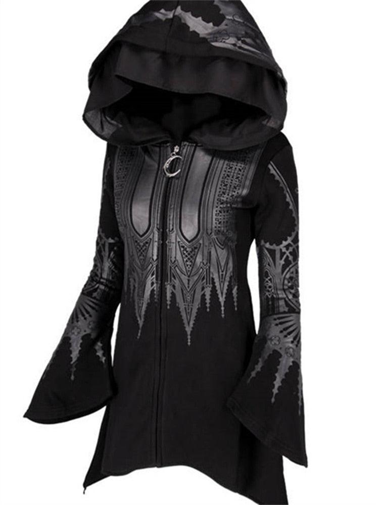 Witch Black Long Hooded Top Witch Sweatshirt
