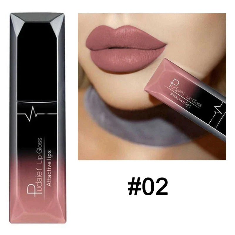 Matte Liquid Lipstick Waterproof Long Lasting Lip Gloss Tint Sexy Red Nude Purple Metallic Lipsticks Makeup Cosmetics