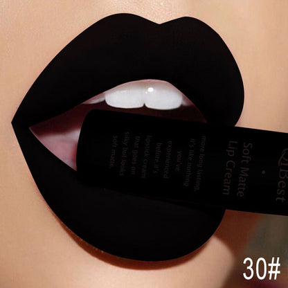 New Waterproof Matte Lipstick Pigment Dark Red and Black Long Lasting Lip Gloss