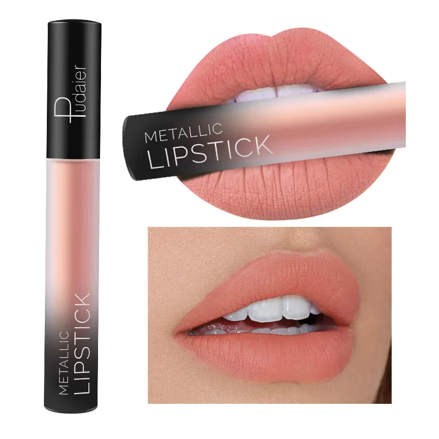 Pudaier Waterproof Nude Tint Liquid Lipstick Smooth Cosmetics Matte Lip Gloss Makeup Colorful Lipgloss Cream Make up Glosses