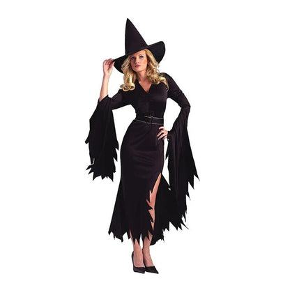 Sensual Black Muslin Witch Cosplay Costume Halloween & Stage Performance & Party