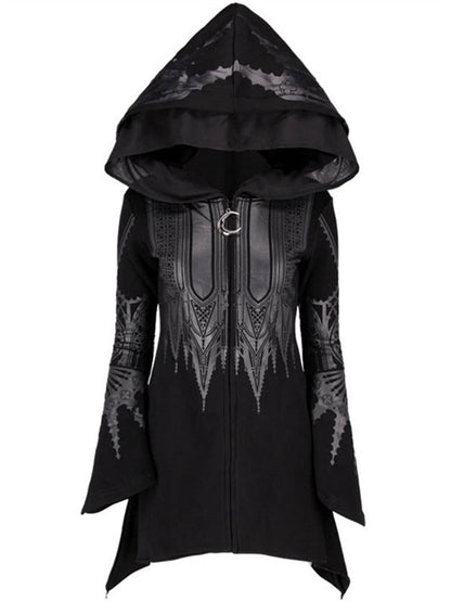 Witch Black Long Hooded Top Witch Sweatshirt