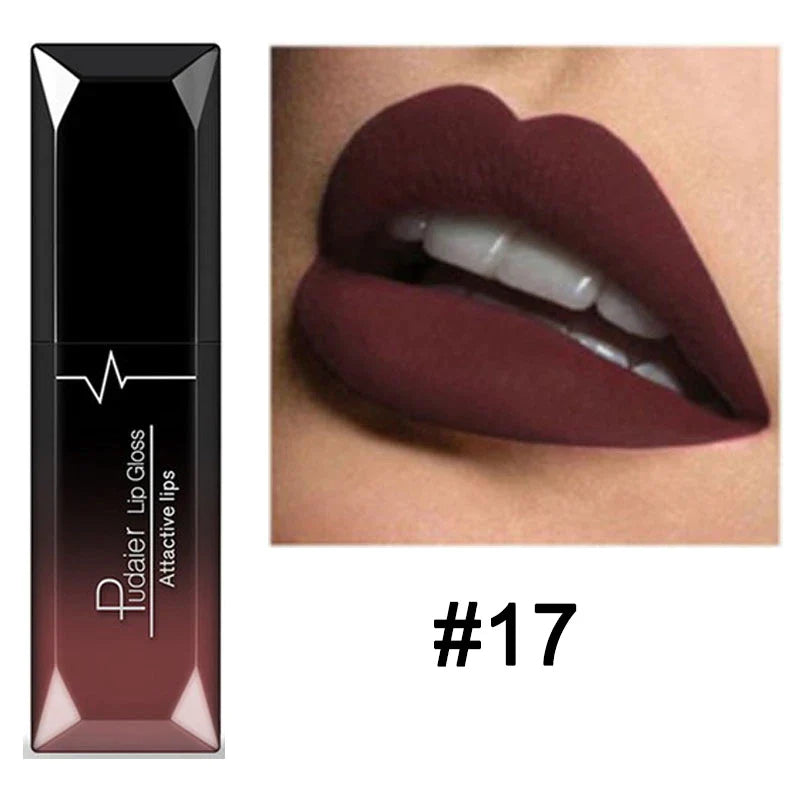 Matte Liquid Lipstick Waterproof Long Lasting Lip Gloss Tint Sexy Red Nude Purple Metallic Lipsticks Makeup Cosmetics