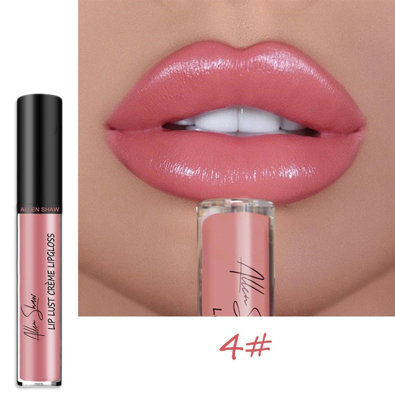 Nude Creamy Semi Lipgloss Waterproof Long Lasting Moist Lip Gloss Plumper Liquid Lipstick Lips Tattoo Makeup Lip Tint Lip Gloss