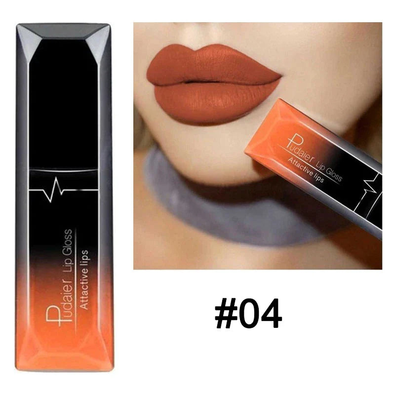 Matte Liquid Lipstick Waterproof Long Lasting Lip Gloss Tint Sexy Red Nude Purple Metallic Lipsticks Makeup Cosmetics