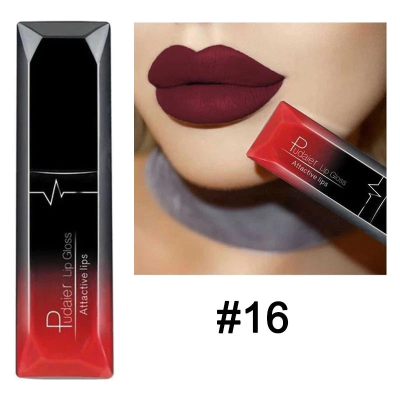 Matte Liquid Lipstick Waterproof Long Lasting Lip Gloss Tint Sexy Red Nude Purple Metallic Lipsticks Makeup Cosmetics