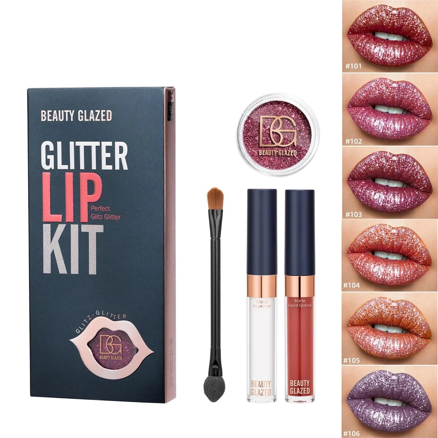 Sexy GLAZED Glitter Lip Gloss Set