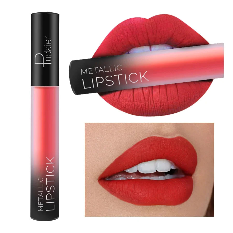 Pudaier Waterproof Nude Tint Liquid Lipstick Smooth Cosmetics Matte Lip Gloss Makeup Colorful Lipgloss Cream Make up Glosses