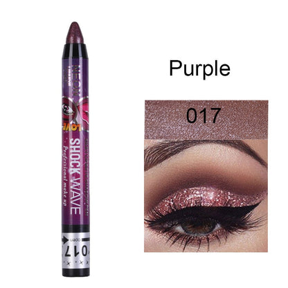 36 Color Eye Shadow Pen Waterproof 2 In 1 Not Smudge Eye Shadow Stick Lip Makeup Pen Glitter Shimmer Long-lasting Eye Shadow Pen