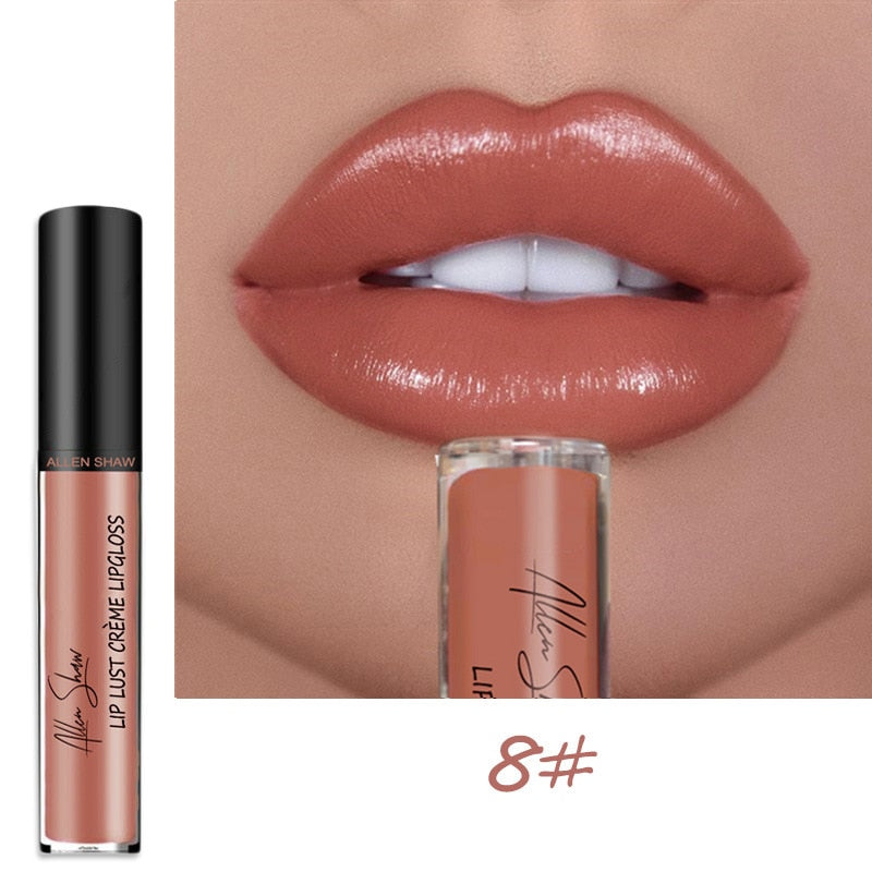 Nude Creamy Semi Lipgloss Waterproof Long Lasting Moist Lip Gloss Plumper Liquid Lipstick Lips Tattoo Makeup Lip Tint Lip Gloss