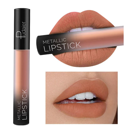 Pudaier Waterproof Nude Tint Liquid Lipstick Smooth Cosmetics Matte Lip Gloss Makeup Colorful Lipgloss Cream Make up Glosses