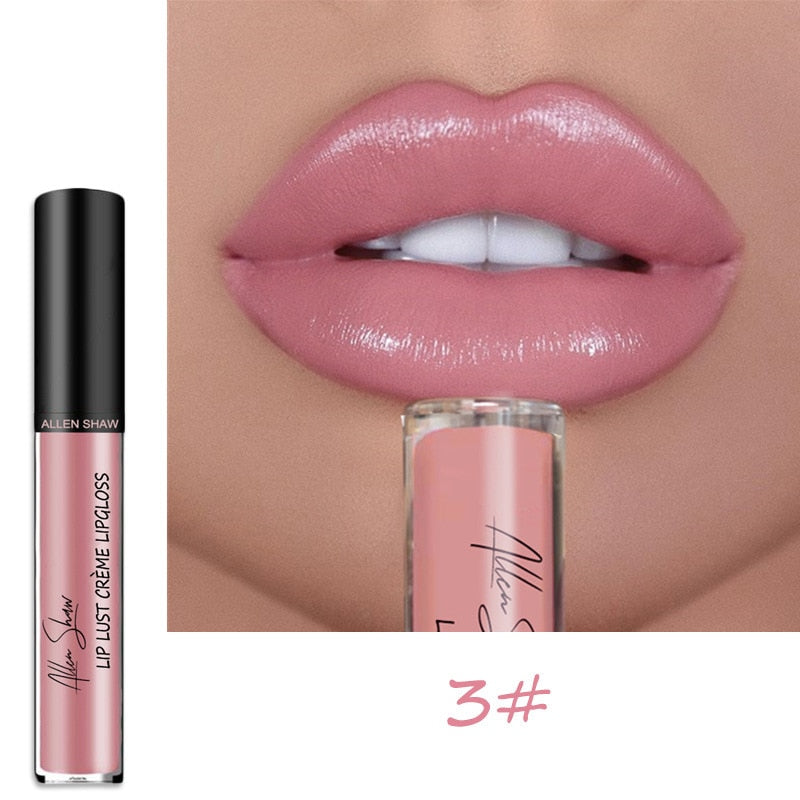 Nude Creamy Semi Lipgloss Waterproof Long Lasting Moist Lip Gloss Plumper Liquid Lipstick Lips Tattoo Makeup Lip Tint Lip Gloss