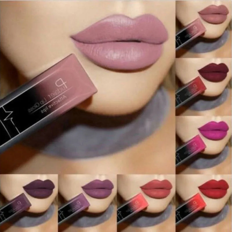 Matte Liquid Lipstick Waterproof Long Lasting Lip Gloss Tint Sexy Red Nude Purple Metallic Lipsticks Makeup Cosmetics