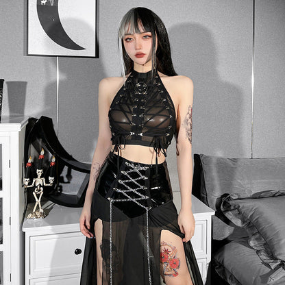 Witchy Clothing F*cking Dark See Through Crop Top Gothic Clothing