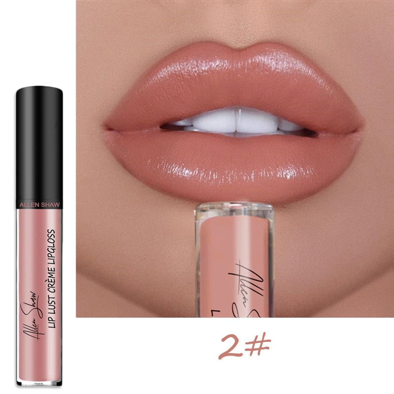 Nude Creamy Semi Lipgloss Waterproof Long Lasting Moist Lip Gloss Plumper Liquid Lipstick Lips Tattoo Makeup Lip Tint Lip Gloss