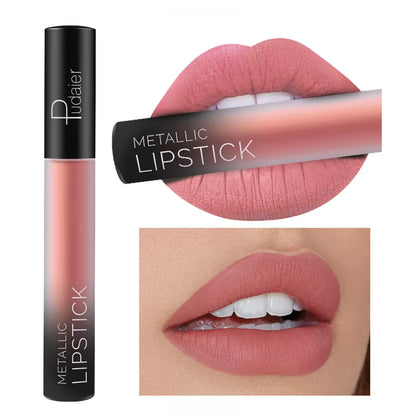 Pudaier Waterproof Nude Tint Liquid Lipstick Smooth Cosmetics Matte Lip Gloss Makeup Colorful Lipgloss Cream Make up Glosses