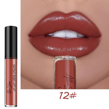 Nude Creamy Semi Lipgloss Waterproof Long Lasting Moist Lip Gloss Plumper Liquid Lipstick Lips Tattoo Makeup Lip Tint Lip Gloss