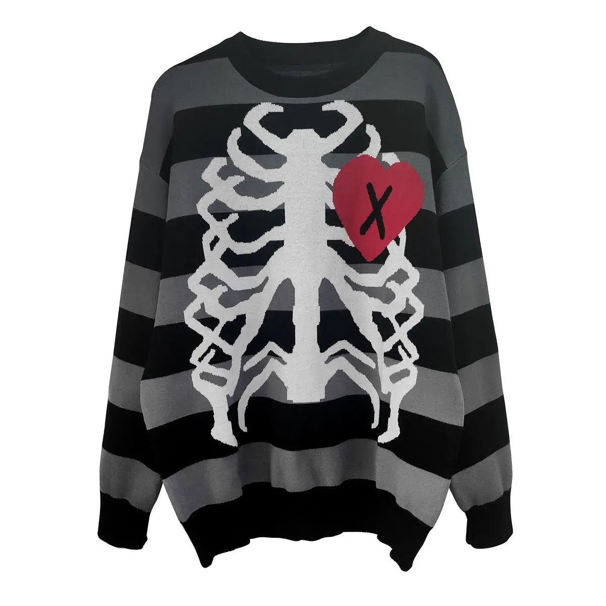 Secrets' Pink Skeleton Oversized Heart Shape Sweater