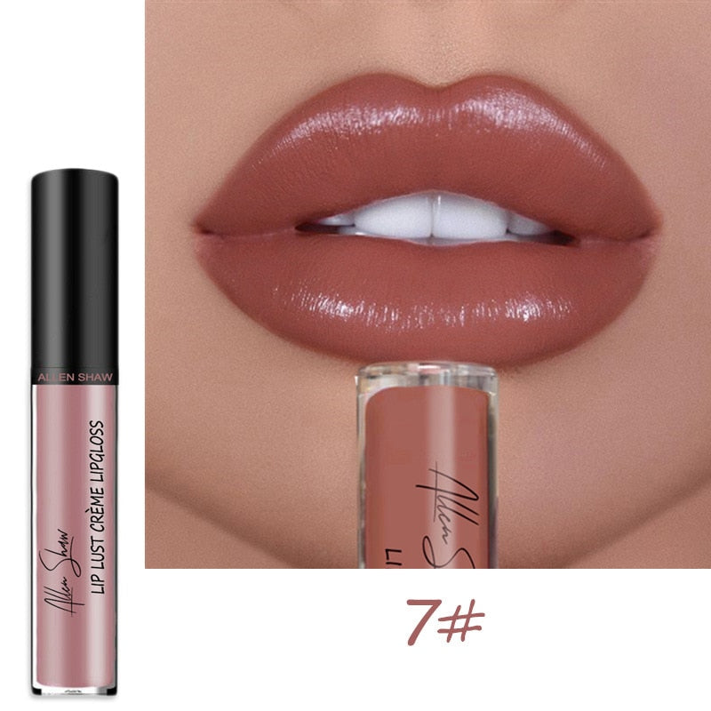 Nude Creamy Semi Lipgloss Waterproof Long Lasting Moist Lip Gloss Plumper Liquid Lipstick Lips Tattoo Makeup Lip Tint Lip Gloss