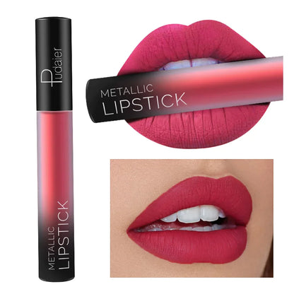 Pudaier Waterproof Nude Tint Liquid Lipstick Smooth Cosmetics Matte Lip Gloss Makeup Colorful Lipgloss Cream Make up Glosses