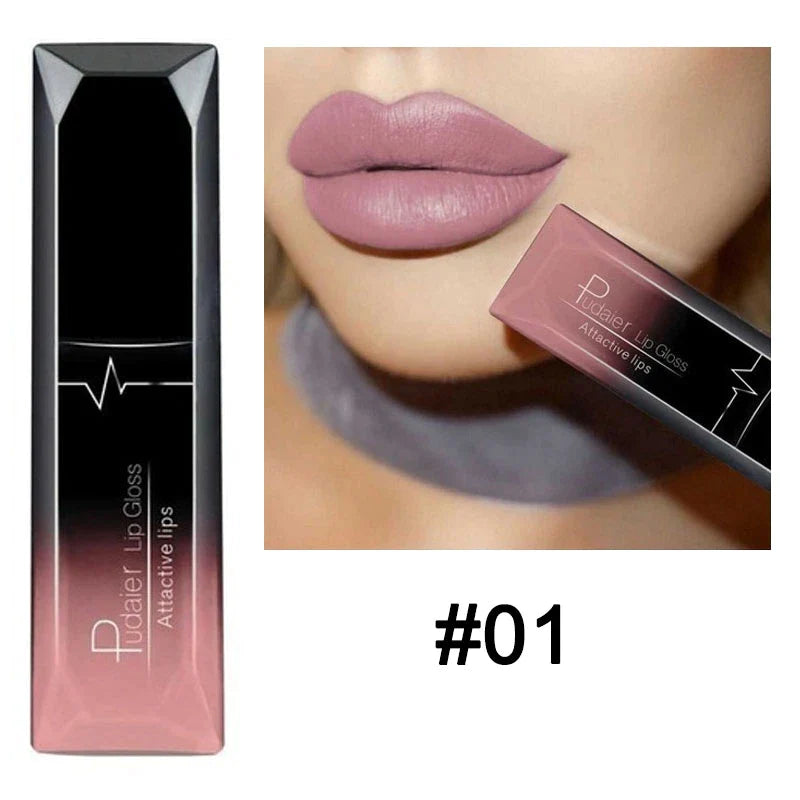 Matte Liquid Lipstick Waterproof Long Lasting Lip Gloss Tint Sexy Red Nude Purple Metallic Lipsticks Makeup Cosmetics