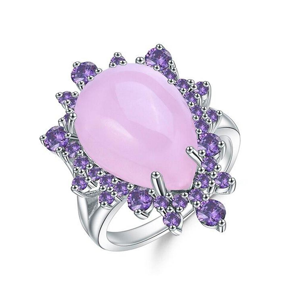 Sterling Silver Pink Calcedony Luxury Ring