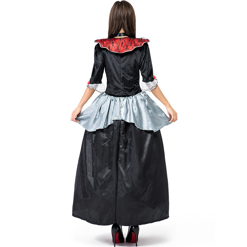 Women Gothic Vampire Classic Cosplay Costume Dress For Halloween Party Performance
