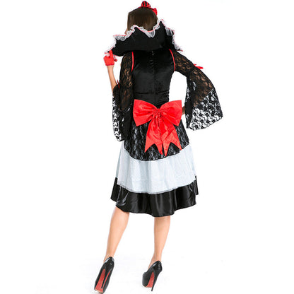Women Vampire Classic Countess Cosplay Costume Dress For Halloween Party Performance