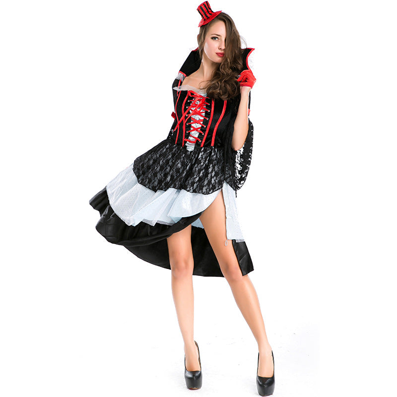 Women Vampire Classic Countess Cosplay Costume Dress For Halloween Party Performance