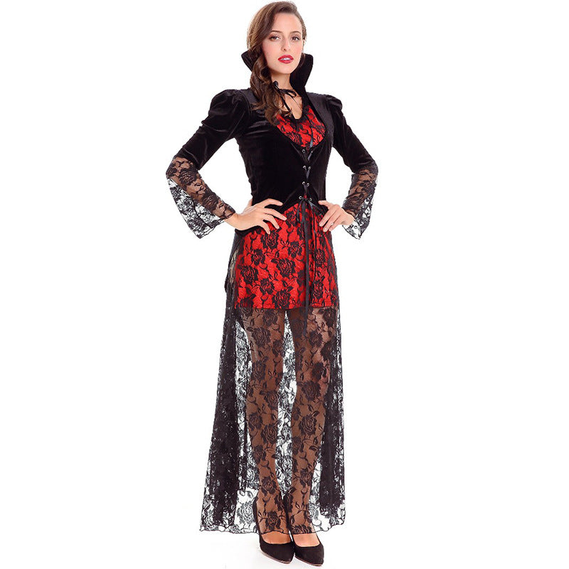 Women Vampire Classic Lady Cosplay Costume Dress For Halloween Party Performance