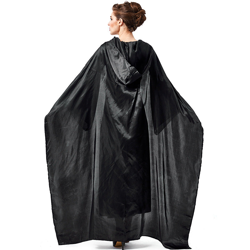 Women Vampire Scary Black Witch Cosplay Costume Dress For Halloween Party Performance