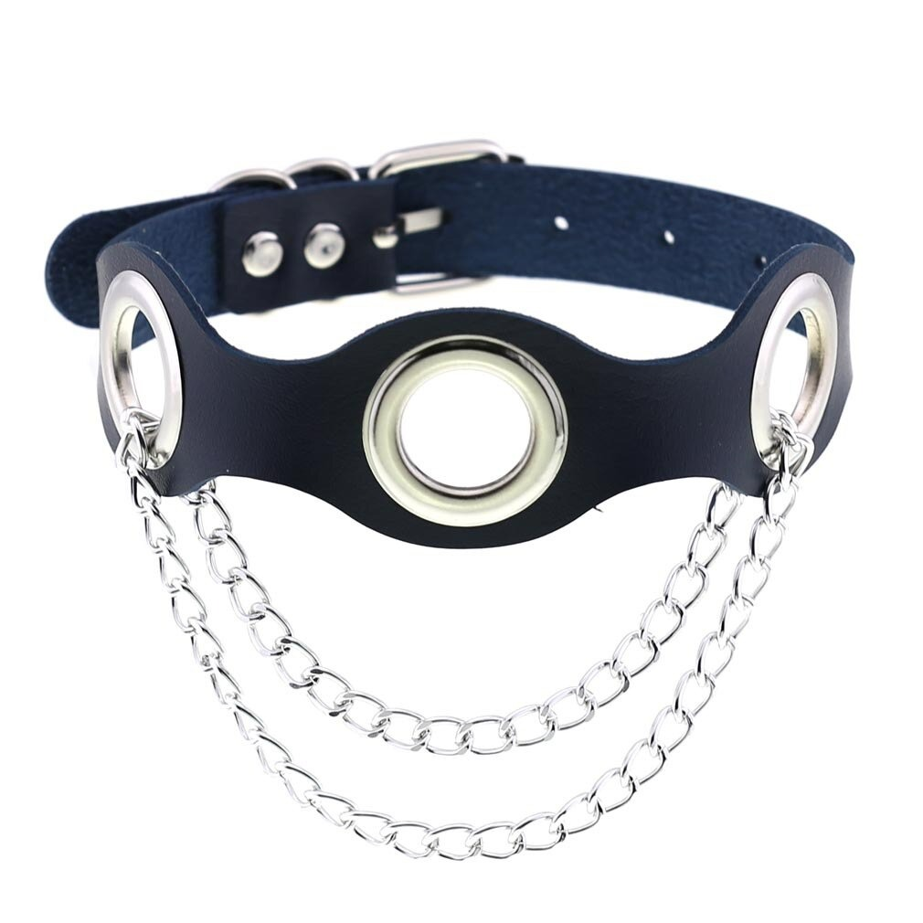 Aesthetic PU Leather Choker Collar For Women / Female Bondage Neckwear In Punk Fashion