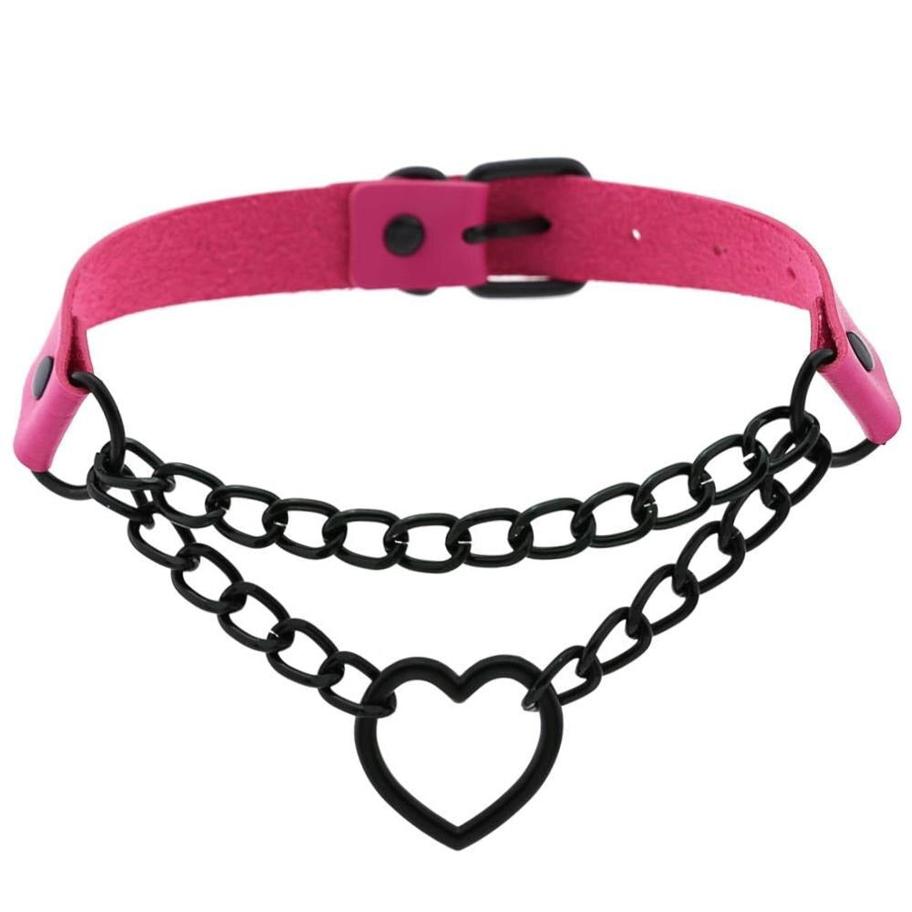 All Black Heart Chain Choker for Girls / Female Collar Choker / Women's Accessories for Halloween
