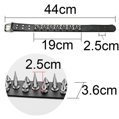 Black PU Leather Studded Choker Necklace / Spiked Gothic Collar / Unisex Neck Jewelry
