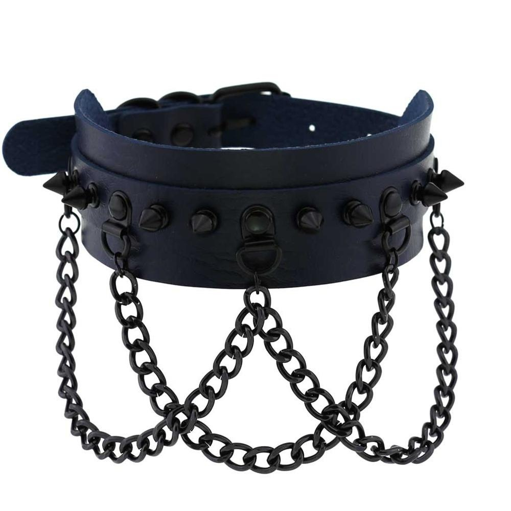 Black Spike Collar Neckwear / Gothic Style Vegan Leather Choker / Spiked Accessories