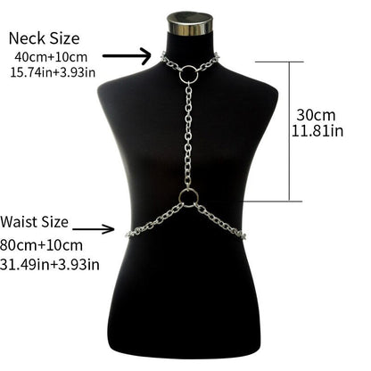 Chain Jewelry Body Harness / Gothic Body Chain Necklace for Women / Sexy Fashion Accessories