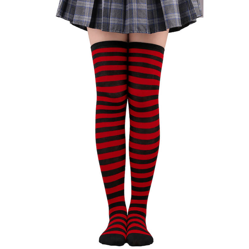 Pastel candy stripes cosplay stockings c0015