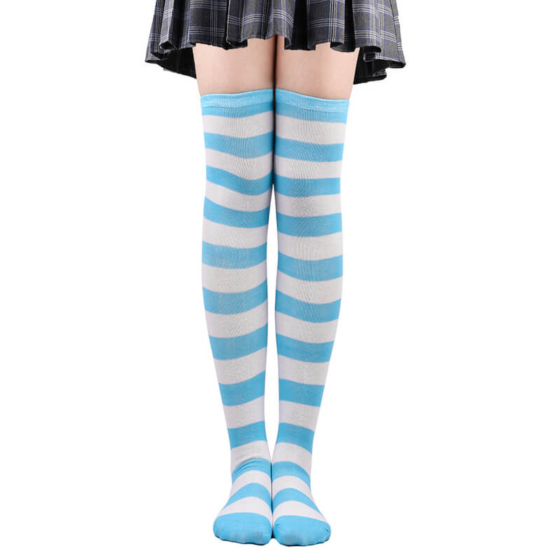 Pastel candy stripes cosplay stockings c0015