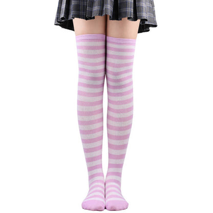 Pastel candy stripes cosplay stockings c0015